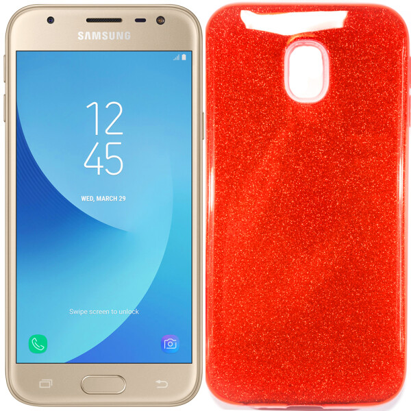 

Чехол силиконовый 3in1 Блёстки для Samsung J730 Red (17794)