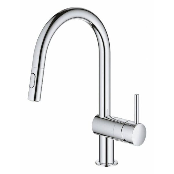 

Смеситель для кухни с выдвижным шлангом GROHE Minta 32321002 хром латунь 61880