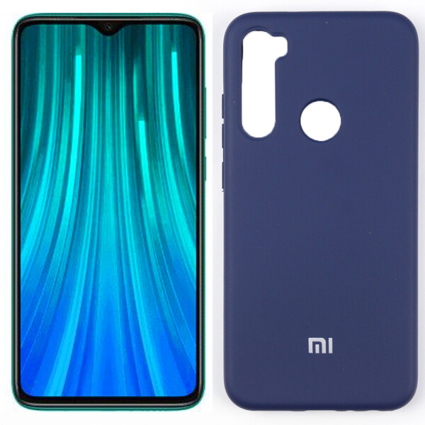 

Оригинальный силиконовый чехол для Xiaomi Redmi Note 8 Синий FULL (28428)