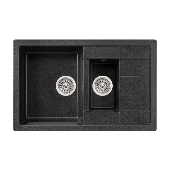 

Мойка на кухню гранитная LIDZ 780x495 LIDZGRF13780495200 495мм x 775мм черный на полторы чаши 76733