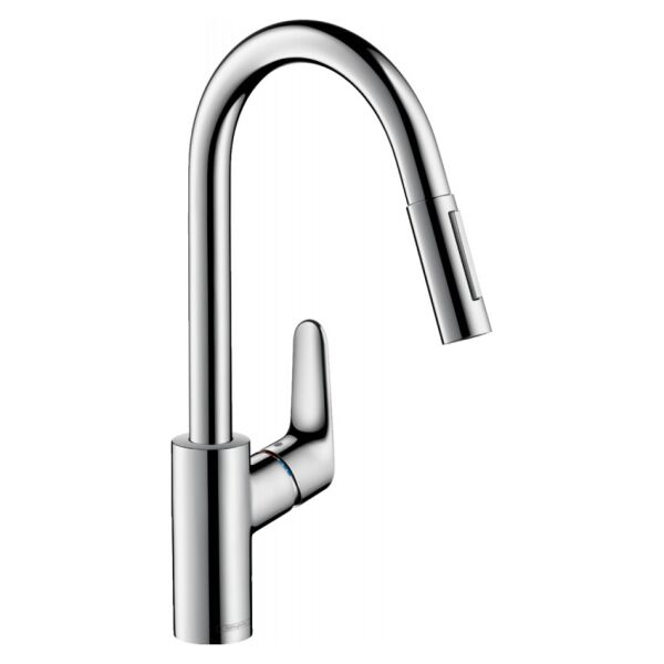

Смеситель для кухни с видвижной лейкой HANSGROHE FOCUS 73880000 хром латунь 71911