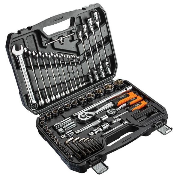 

Набор инструментов NEO 1/2", 1/4", 10-32мм, 72зубца, 77ед. (08-915)