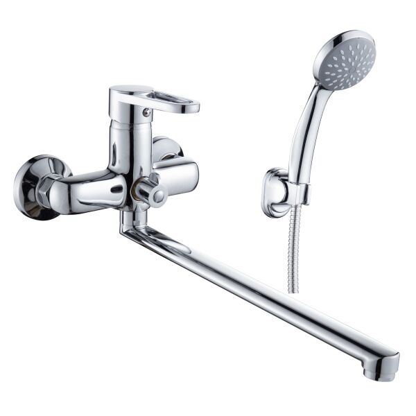 Кран в ванную однорукояточный с длинным изливом ROZZY JENORI KINK RBZZ003-9B хром латунь 71542