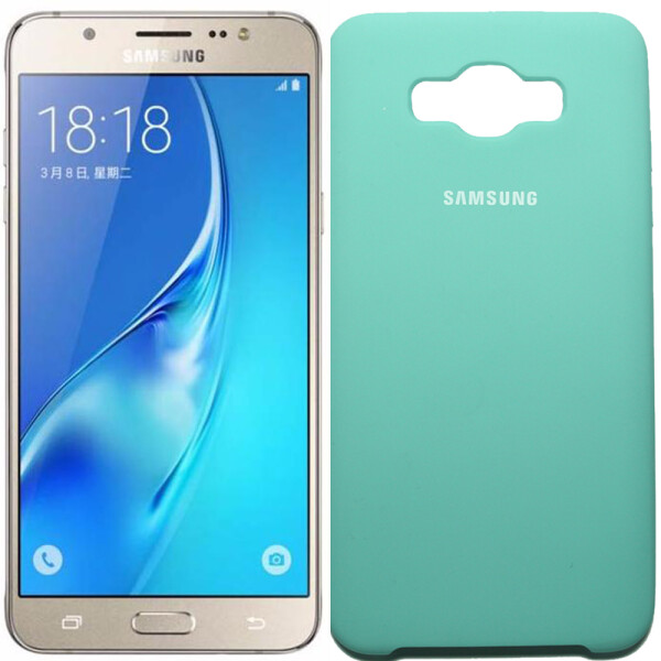 

Чехол силиконовый оригинальный для Samsung J710 (J7-2016) Голубой (20491)