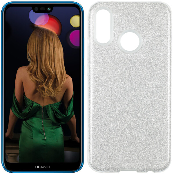 

Чехол силиконовый 3in1 Блёстки для Huawei P20 Lite White (23598)