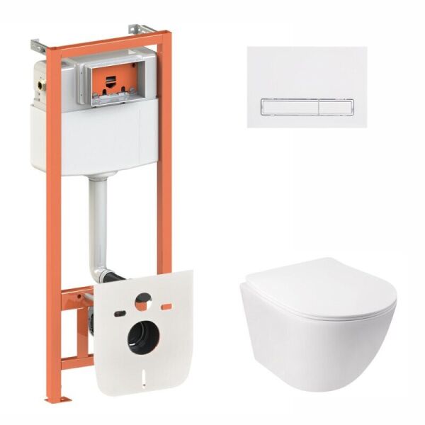 

Комплект инсталляции 4 в 1 Q-TAP Nest 0133M425M08V1384W с клавишей и унитазом Q-TAP Jay QT07335176W