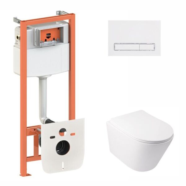 

Набор инсталляции 4 в 1 Q-TAP Nest 0133M425M08V1384W с клавишей и унитазом Q-TAP Swan QT16335178W