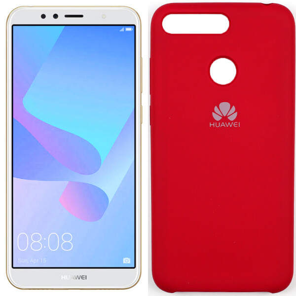 

Чехол силиконовый оригинальный для Huawei Y6 Prime 2018 Вишневый (27622)