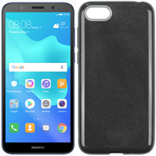 

Чехол силиконовый 3in1 Блёстки для Huawei Y5 2018 Black (23607)