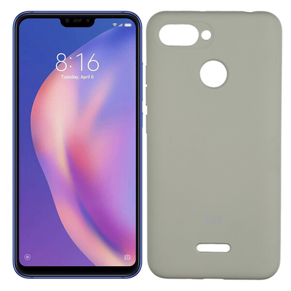 

Чехол силиконовый оригинальный для Xiaomi Redmi 6 Серый FULL (26103)