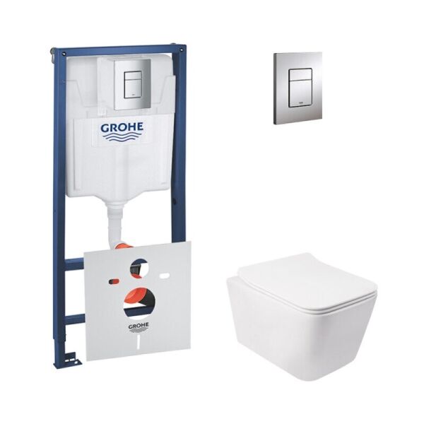 

Комплект инсталляции 4 в 1 GROHE Rapid SL 38772001 с клавишей и унитазом Q-TAP Crow QT05335170W
