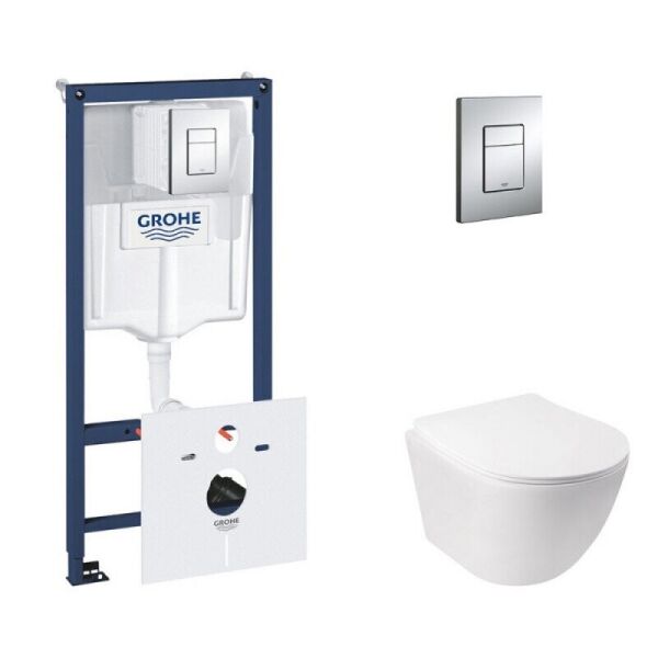 

Комплект инсталляции 4 в 1 GROHE Rapid SL 38827000 с клавишей и унитазом Q-TAP Jay QT07335176W
