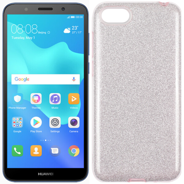 

Чехол силиконовый 3in1 Блёстки для Huawei Y5 2018 Pink (23608)