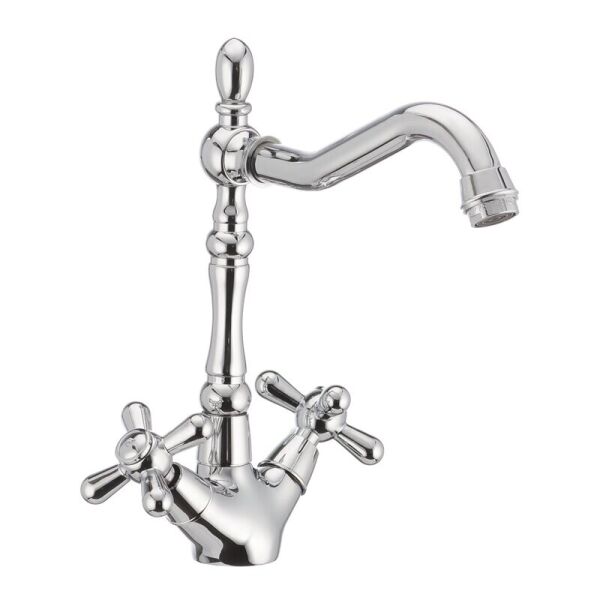 

Смеситель кухонный двухрычажный HAIBA Dominox HB0095 хром латунь 63717