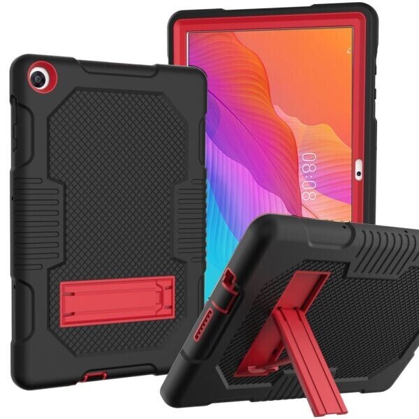 

Защитный чехол Deexe Color Kickstand для Huawei MatePad T10s / T10 - Black / Rose