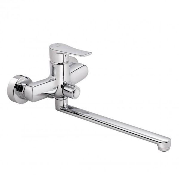 

Кран в ванную однорычажный с поворотным изливом Q-TAP Terezin QTRN3224101GC хром латунь 77633