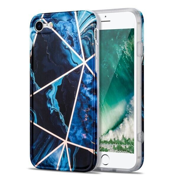 

Защитный чехол Deexe Marble Pattern для Apple iPhone SE 2 (2020) / iPhone 8 / iPhone 7 - Blue