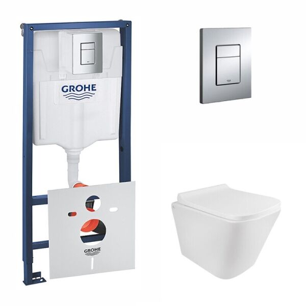 

Набор инсталляции 4 в 1 GROHE Rapid SL 38772001 с клавишей и унитазом Q-TAP Tern QT1733052ERW