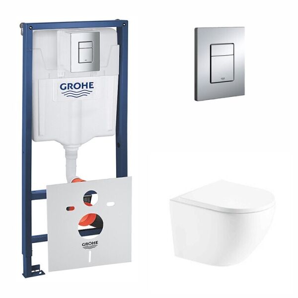 

Набор инсталляции 4 в 1 GROHE Rapid SL 38772001 с клавишей и унитазом Q-TAP Robin QT1333046ENRW