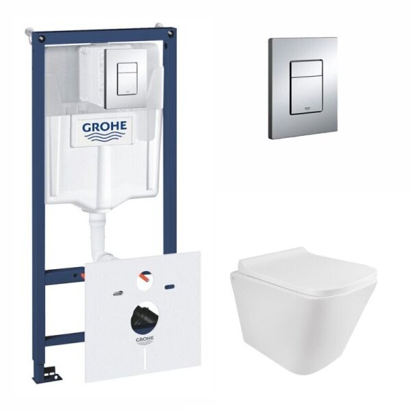 

Набор инсталляции 4 в 1 GROHE Rapid SL 38827000 с клавишей и унитазом Q-TAP Tern QT1733052ERW