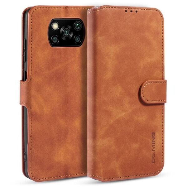 

Чехол DG.MING Retro Style для Xiaomi Poco X3 - Brown