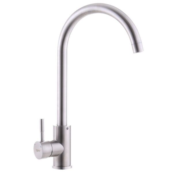 

Кран для кухни однорукояточный ZERIX LUX ZX3114 сатин нержавеющая сталь 64649