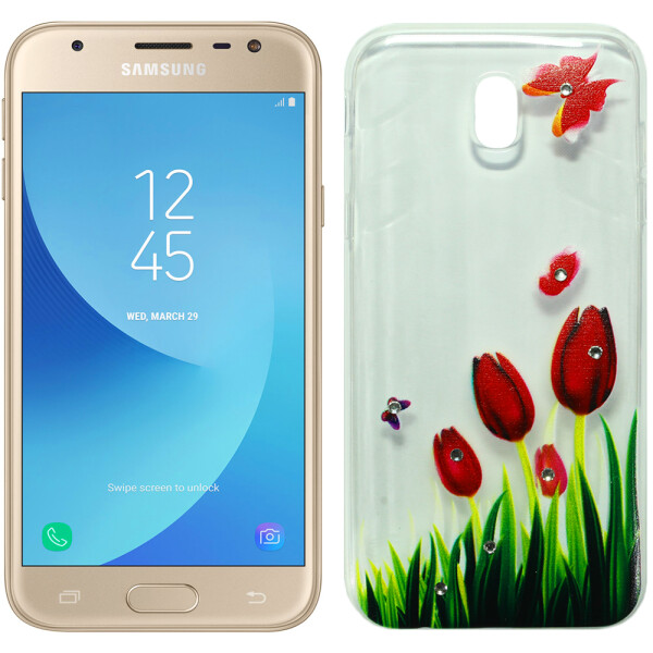 

Чехол Lucent Diamond Case для Samsung J330 (J3-2017) Tulips (Red) (16124)