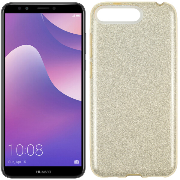 

Чехол силиконовый 3in1 Блёстки для Huawei Y6 2018 Gold (23601)