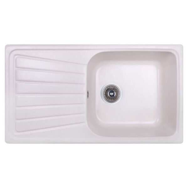 

Мойка на кухню гранитная прямоугольная COSH 8146K COSH8146K203 780мм x 435мм белый с сифоном 62138