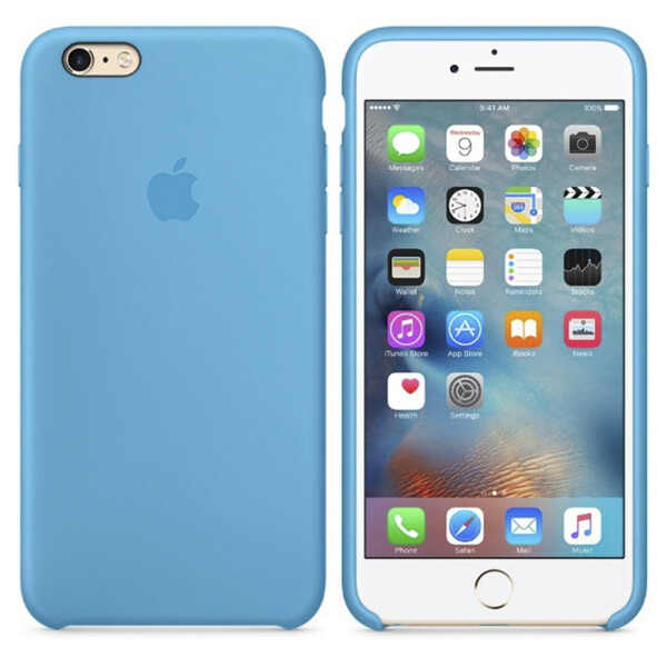 

Чехол силиконовый оригинальный для iPhone 6/6s Светло Голубой (19725)