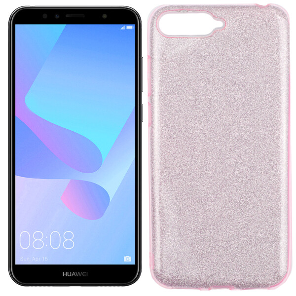 

Чехол силиконовый 3in1 Блёстки для Huawei Y6 2018 Pink (23600)