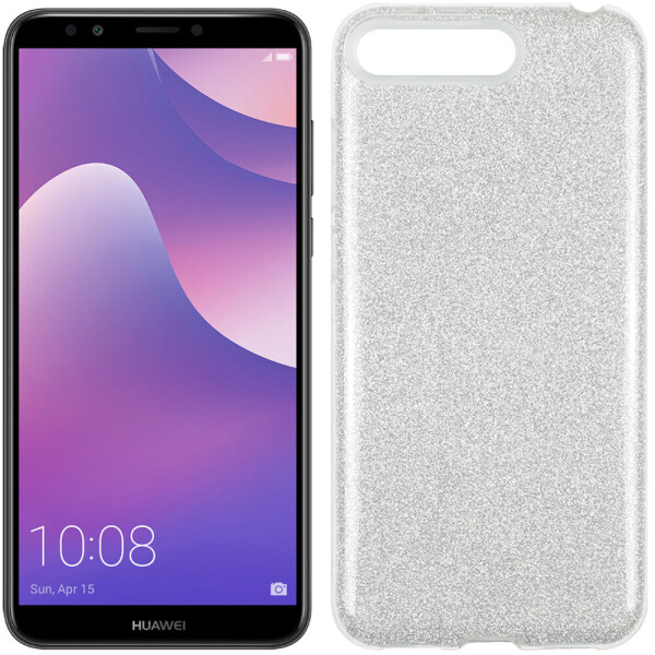 

Чехол силиконовый 3in1 Блёстки для Huawei Y6 2018 White (23602)