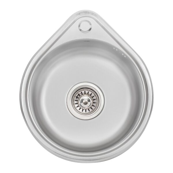 

Кухонная мойка металлическая круглая LIDZ LIDZ4539SAT8 450мм x 390мм матовая 0.8мм 76784