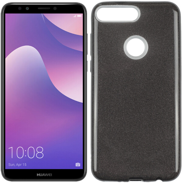 

Чехол силиконовый 3in1 Блёстки для Huawei Y7 2018 Black (23603)