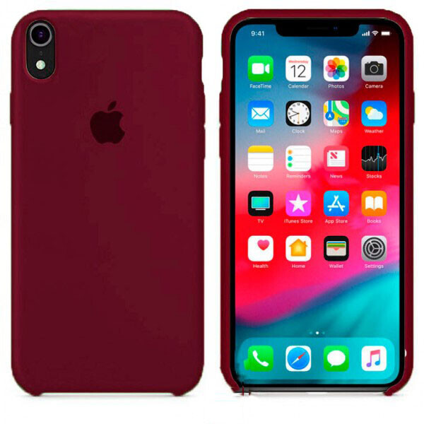 

Чехол Silicone Case Apple iPhone XR темно-Бордовый 42