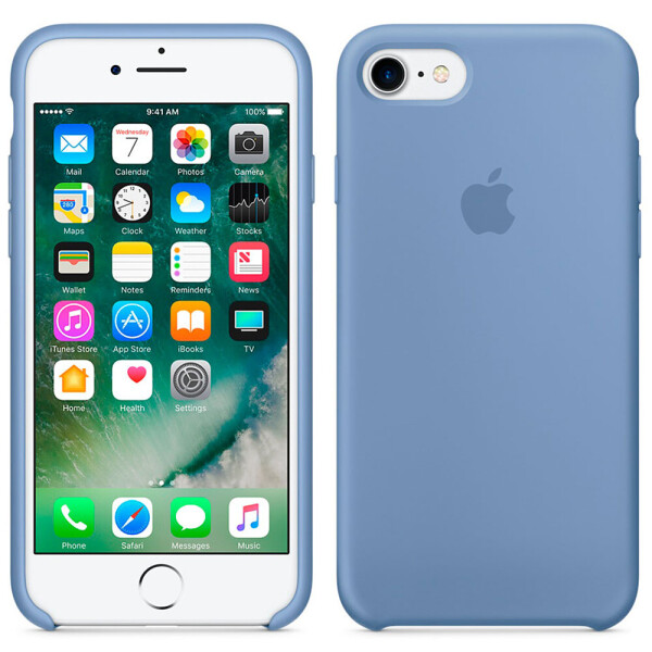

Чехол силиконовый оригинальный для iPhone 7/8 Светло Голубой (19737)