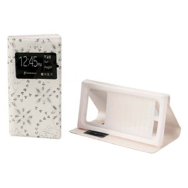 

Универсальный чехол книжка стразы (1 окно) 3.5-3.7 6 XS Белый