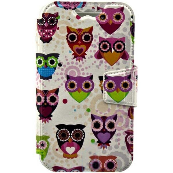 

Универсальный чехол книжка (без окна) print 5.8-6.0 owls Белый