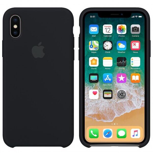 

Чехол силиконовый Silicone Case Apple iPhone X, XS (18) Черный