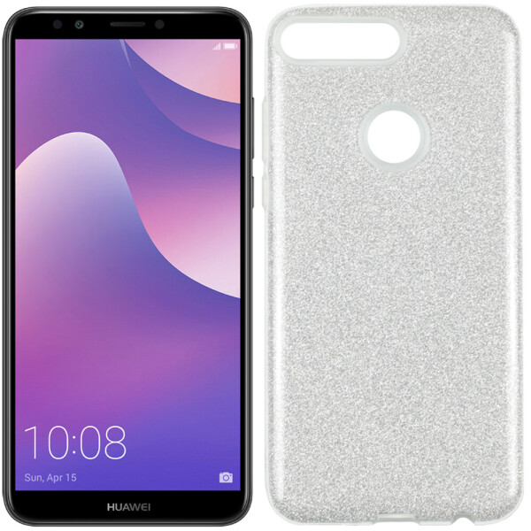 

Чехол силиконовый 3in1 Блёстки для Huawei Y7 2018 White (23606)