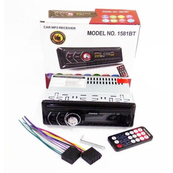 

Автомагнитола С пультом 1DIN MP3-1581BT RGB/Bluetooth Несъемная панель, автомобильный магнитофон