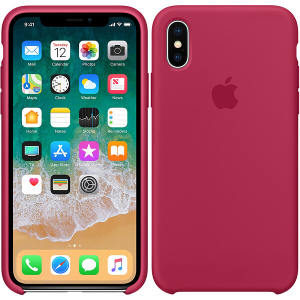 

Чехол силиконовый оригинальный для iPhone X/Xs Камелия (19730)