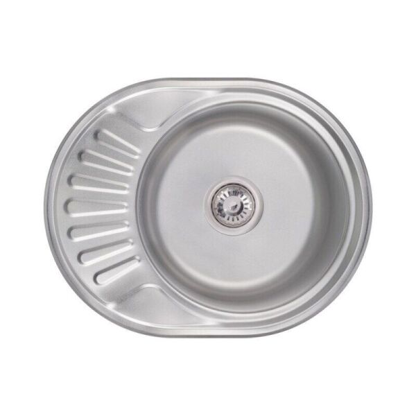 

Мойка на кухню стальная овальная LIDZ LIDZ574506SAT 450мм x 570мм матовая 0.6мм 61515
