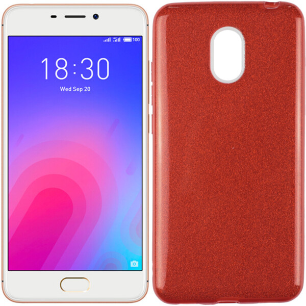 

Чехол силиконовый 3in1 Блёстки для Meizu M6 Red (23612)