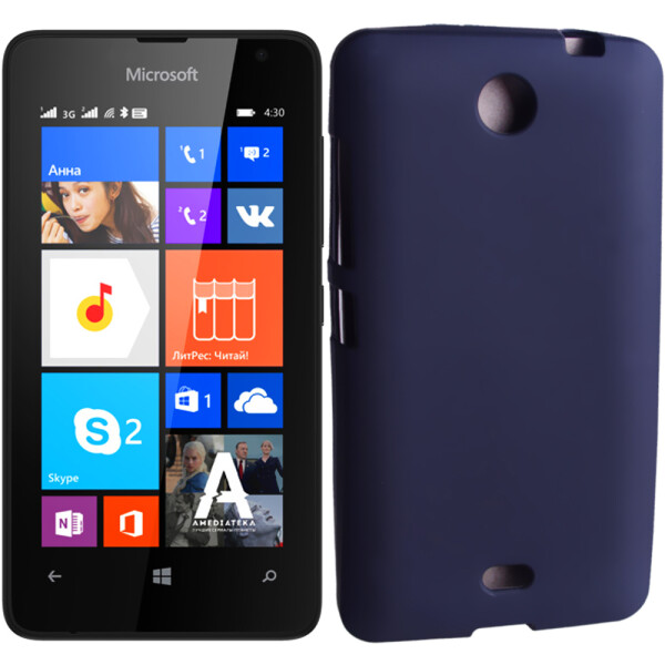 

Чехол силиконовый оригинальный для Nokia 430 (Microsoft) Blue (1866)