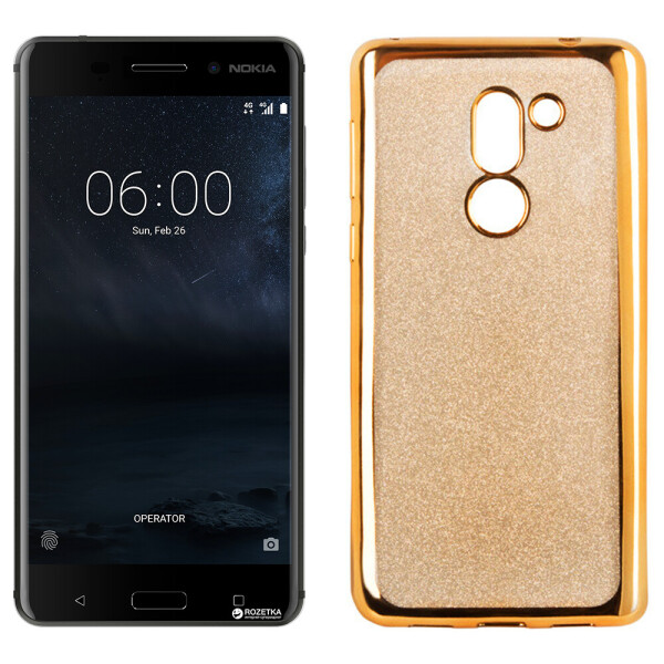 

Чехол Remax Glitter Air Series для Nokia 6 Золотой (16371)