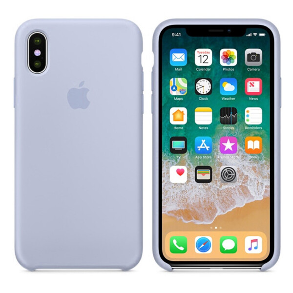 

Чехол силиконовый оригинальный для iPhone X/Xs Светло Голубой (19734)
