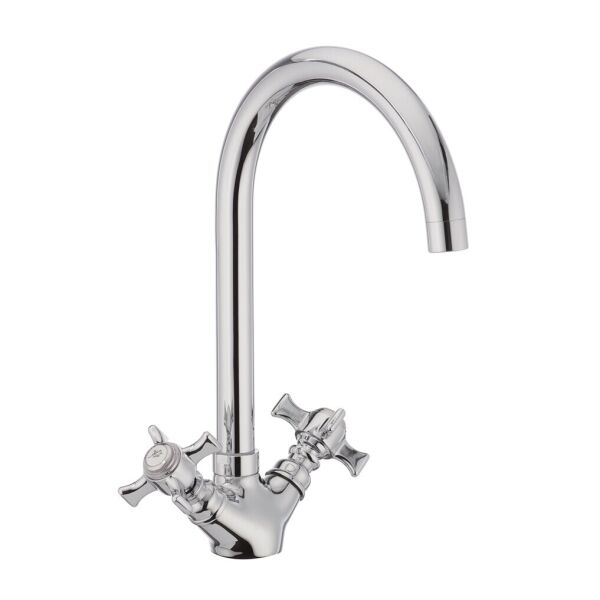 

Смеситель для кухни двухзахватный HAIBA Zeus HB0438 хром латунь 63878