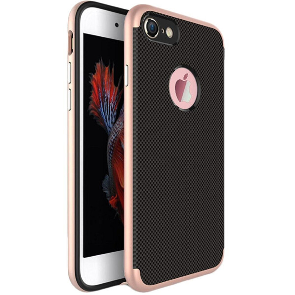 

Чехол Carbon fiber with Metal bumper для iPhone 7/8 Rose Gold (19453)