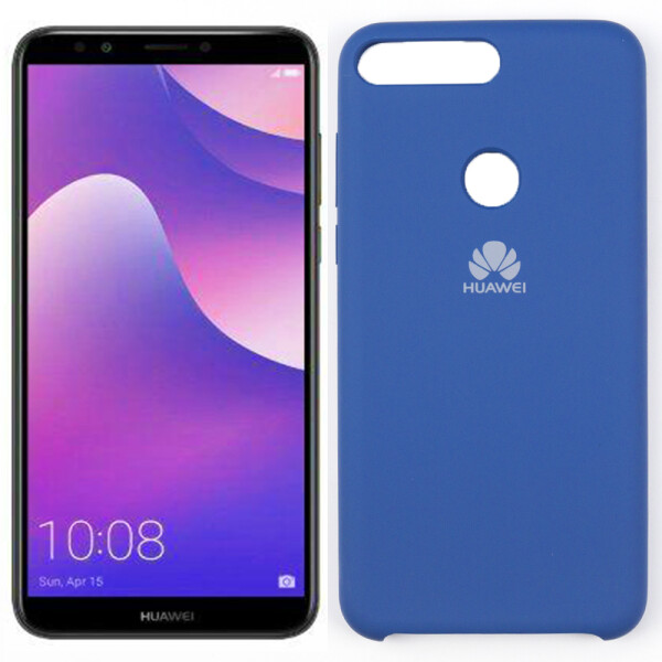 

Чехол силиконовый оригинальный для Huawei Y7 Prime 2018 Темно Синий (27626)